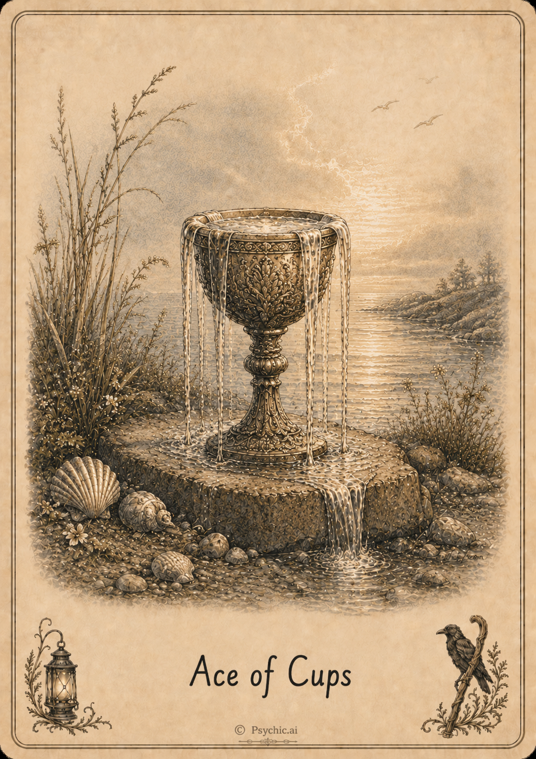 Ace of Cups tarot card illustration
